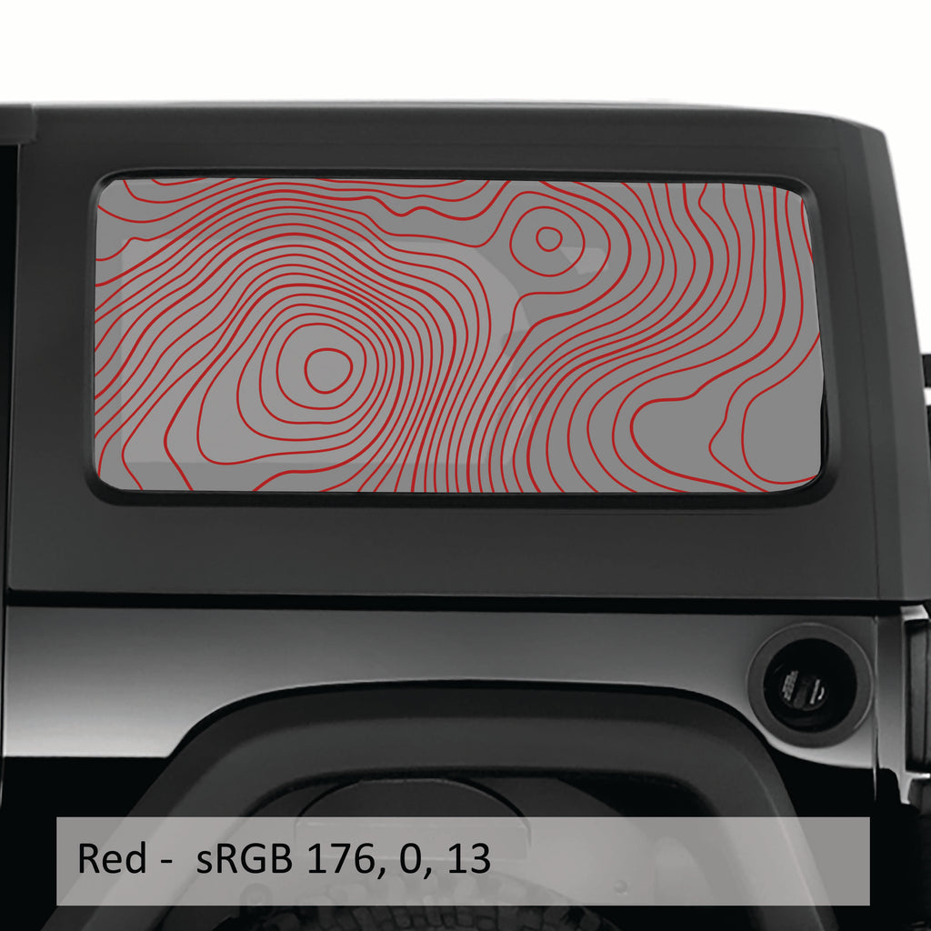 Topographic Map Hardtop Window Decal Set