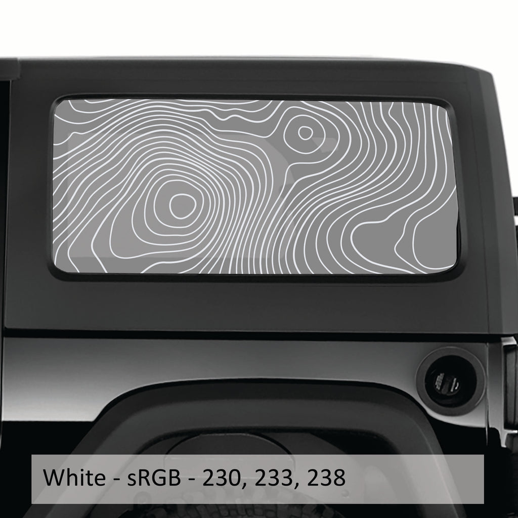 Topographic Map Hardtop Window Decal Set