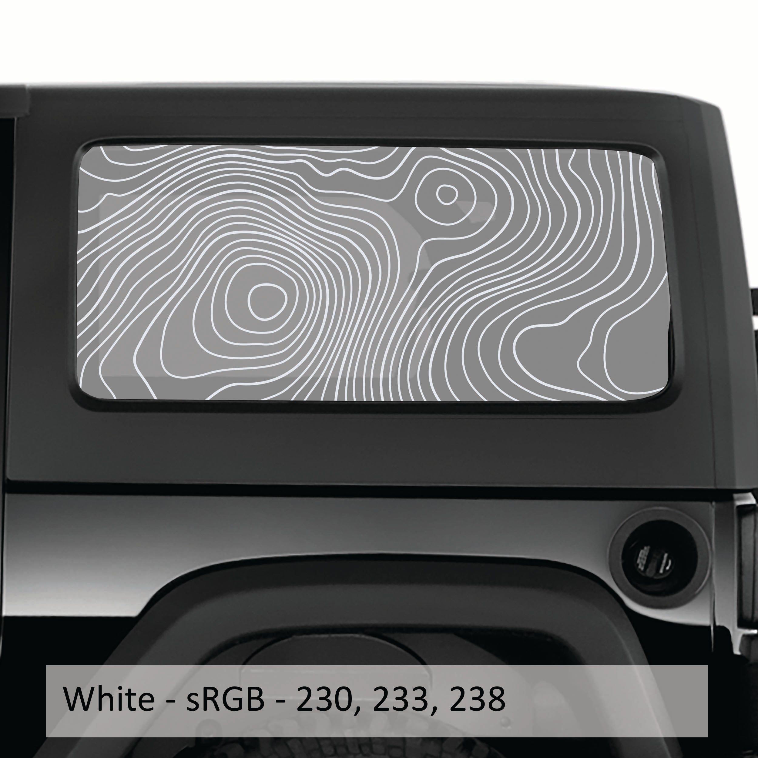 Topographic Map Hardtop Window Decal Set