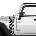 JK/JKU Tire Track Hood Cowl & Fender Stripe Graphic Waterproof Vinyl Decal Kit x2 (Pair)