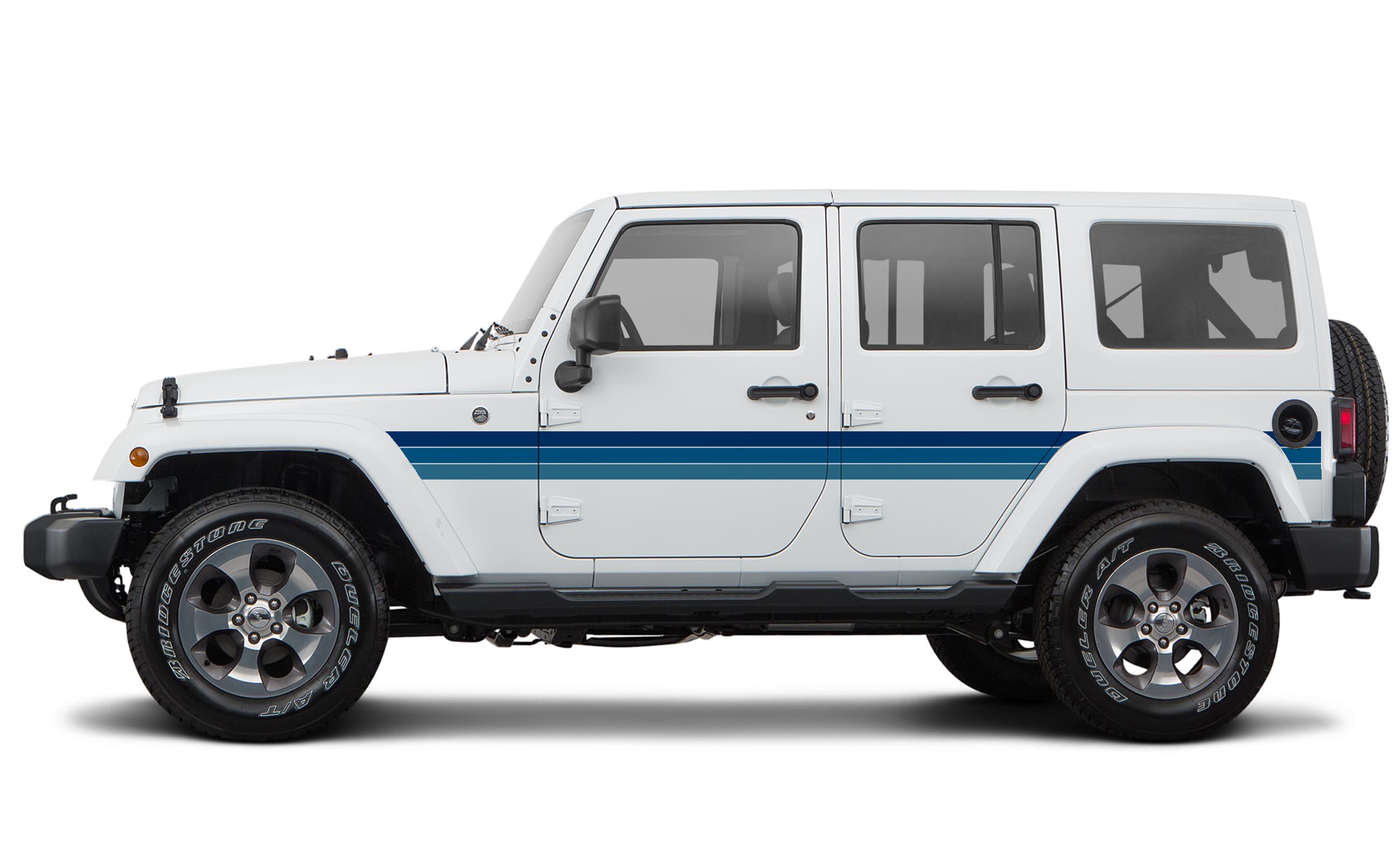 Retro Side Center Stripes Theme Graphics Vinyl Decals