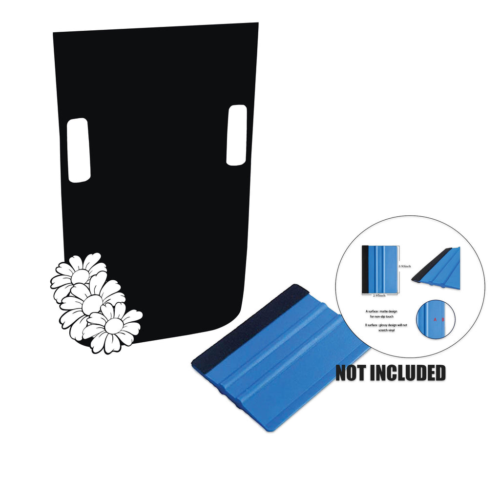 Black daisy flower dome hood decal on silver Jeep Wrangler JL Rubicon 2018+ Gladiator JT hood