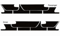 JLU Wrangler rocker panel decal kit shown as driver and passenger black cutout templates ready to apply