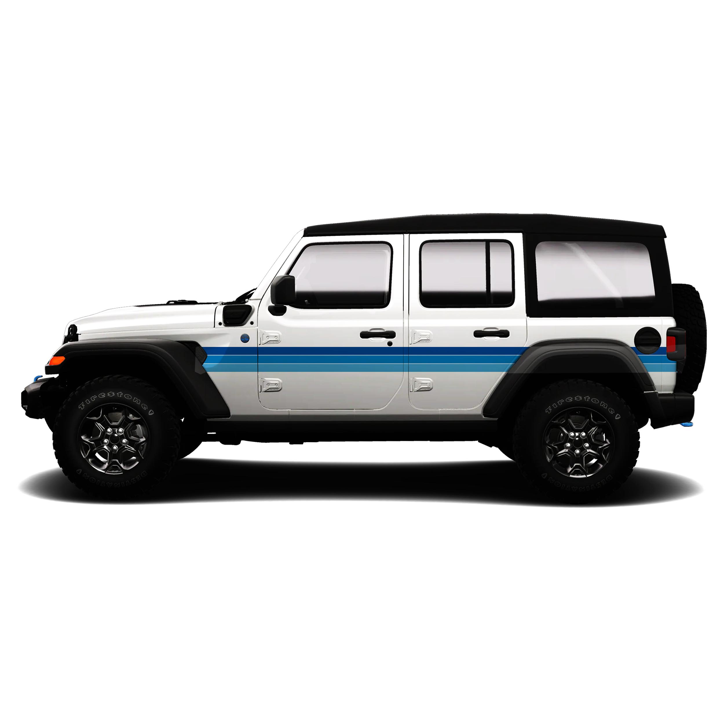 Retro Side Center Stripes Theme Graphics Vinyl Decals