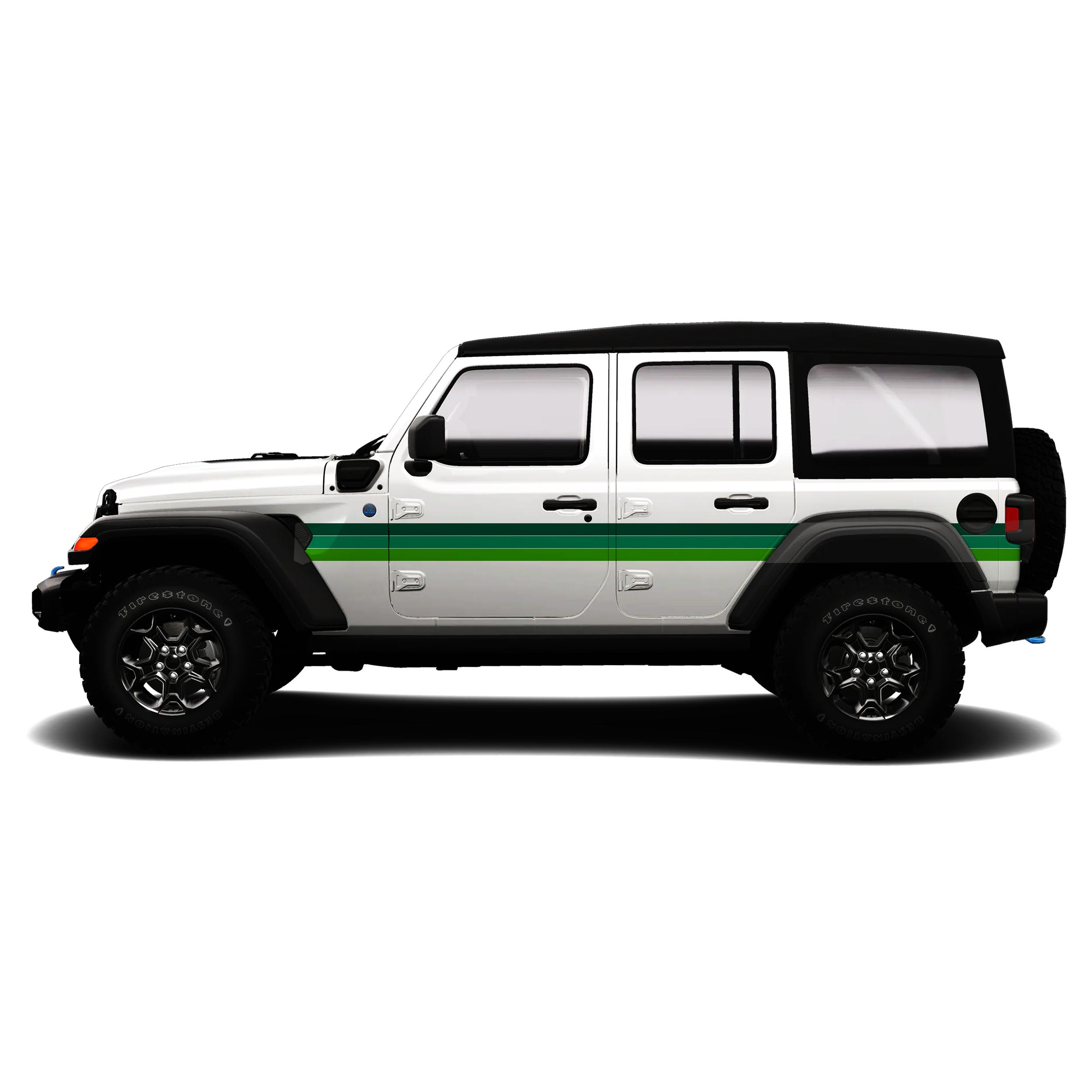 Retro Side Center Stripes Theme Graphics Vinyl Decals