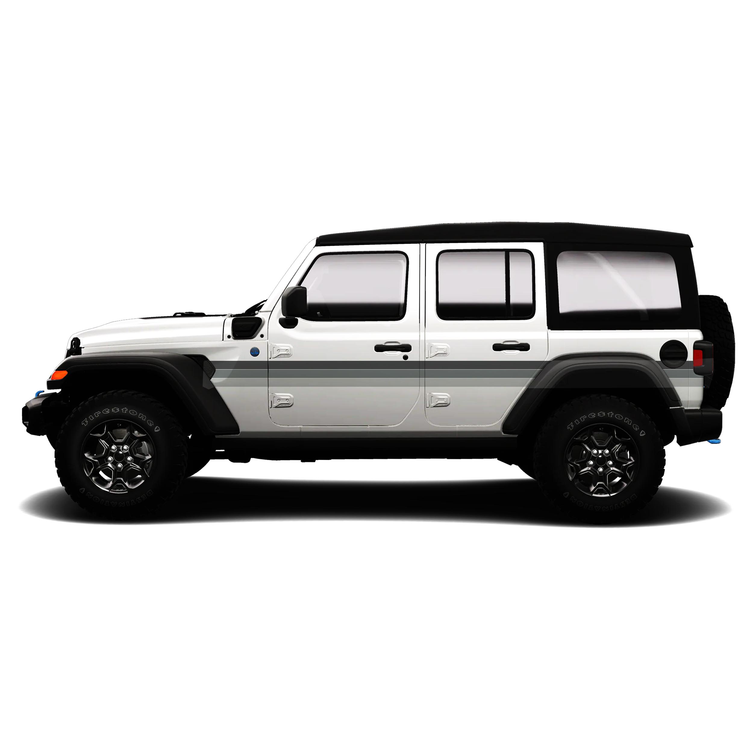 Retro Side Center Stripes Theme Graphics Vinyl Decals