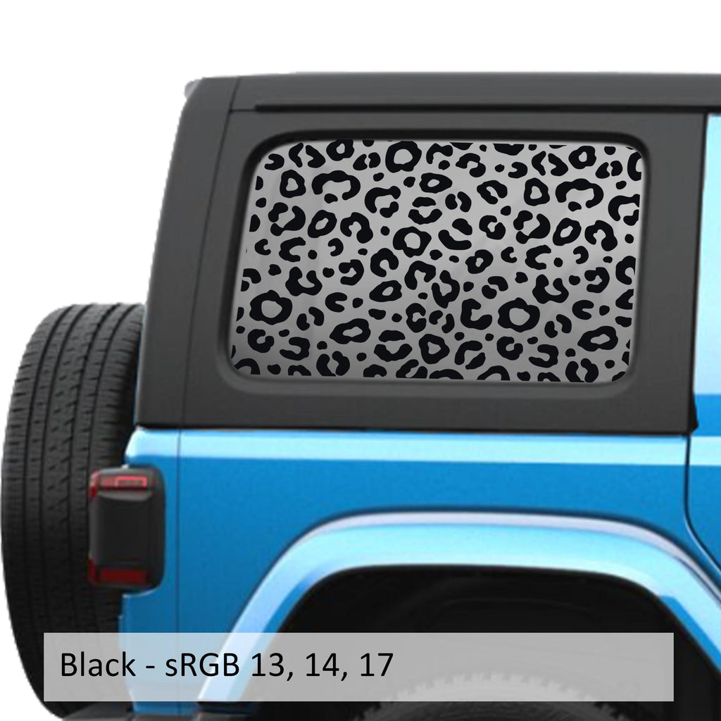 Black leopard cheetah print JLU hardtop window decal set for Jeep Wrangler JLU 2018 plus