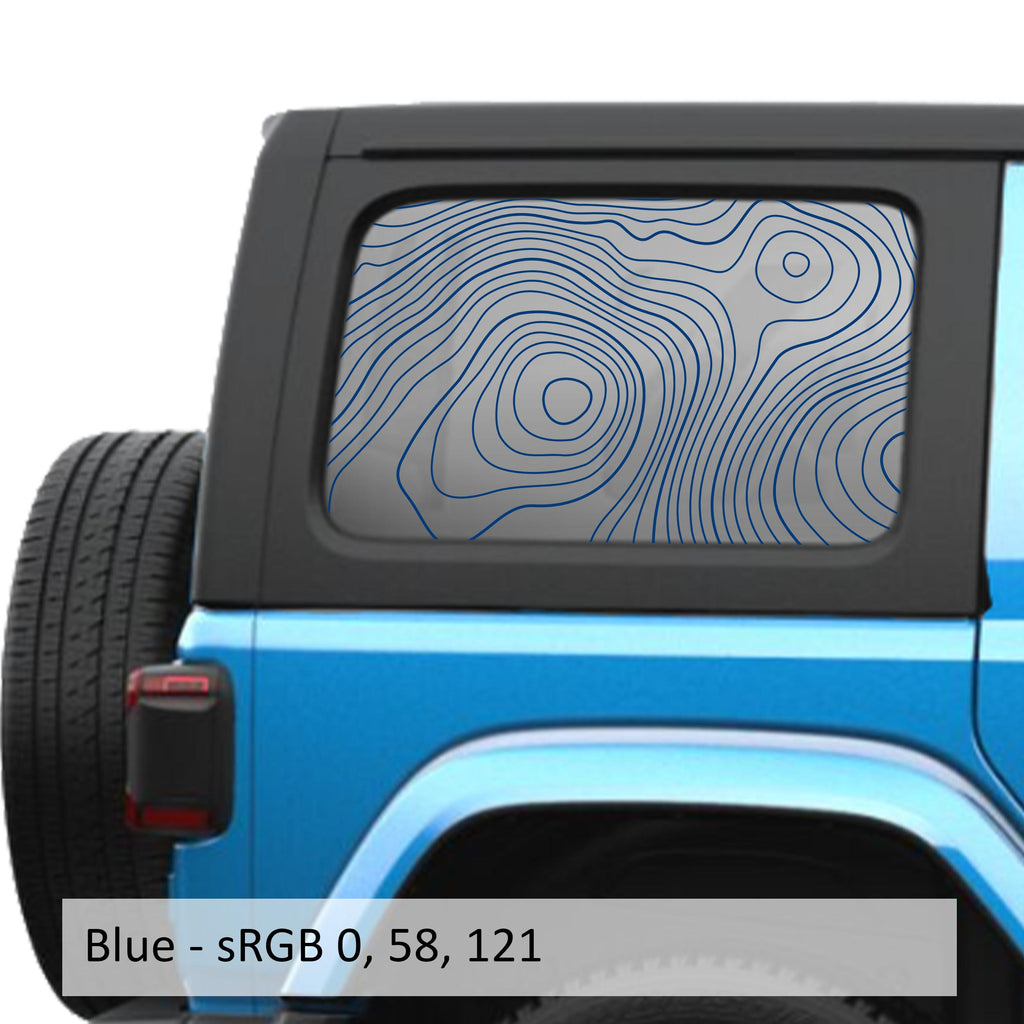 Topographic Pattern Hardtop Window Decal Set