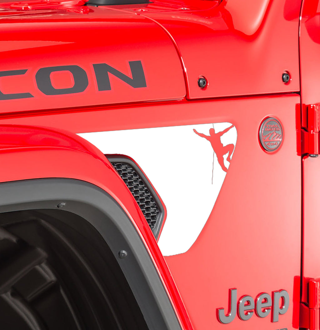 JL/JT Fender Vent Male Rock Climber v2 2pc Blackout Decal Pair