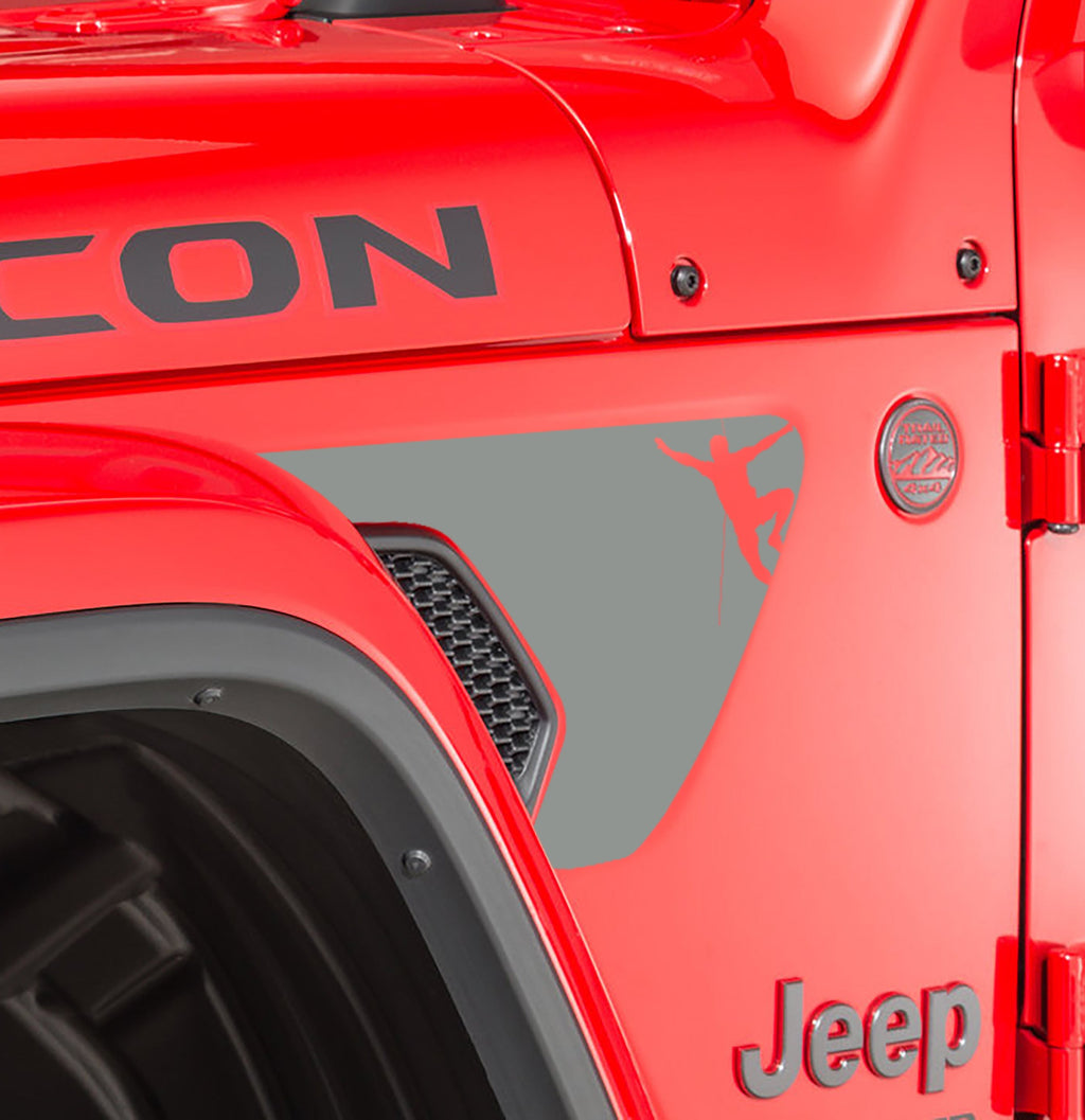 JL/JT Fender Vent Male Rock Climber v2 2pc Blackout Decal Pair