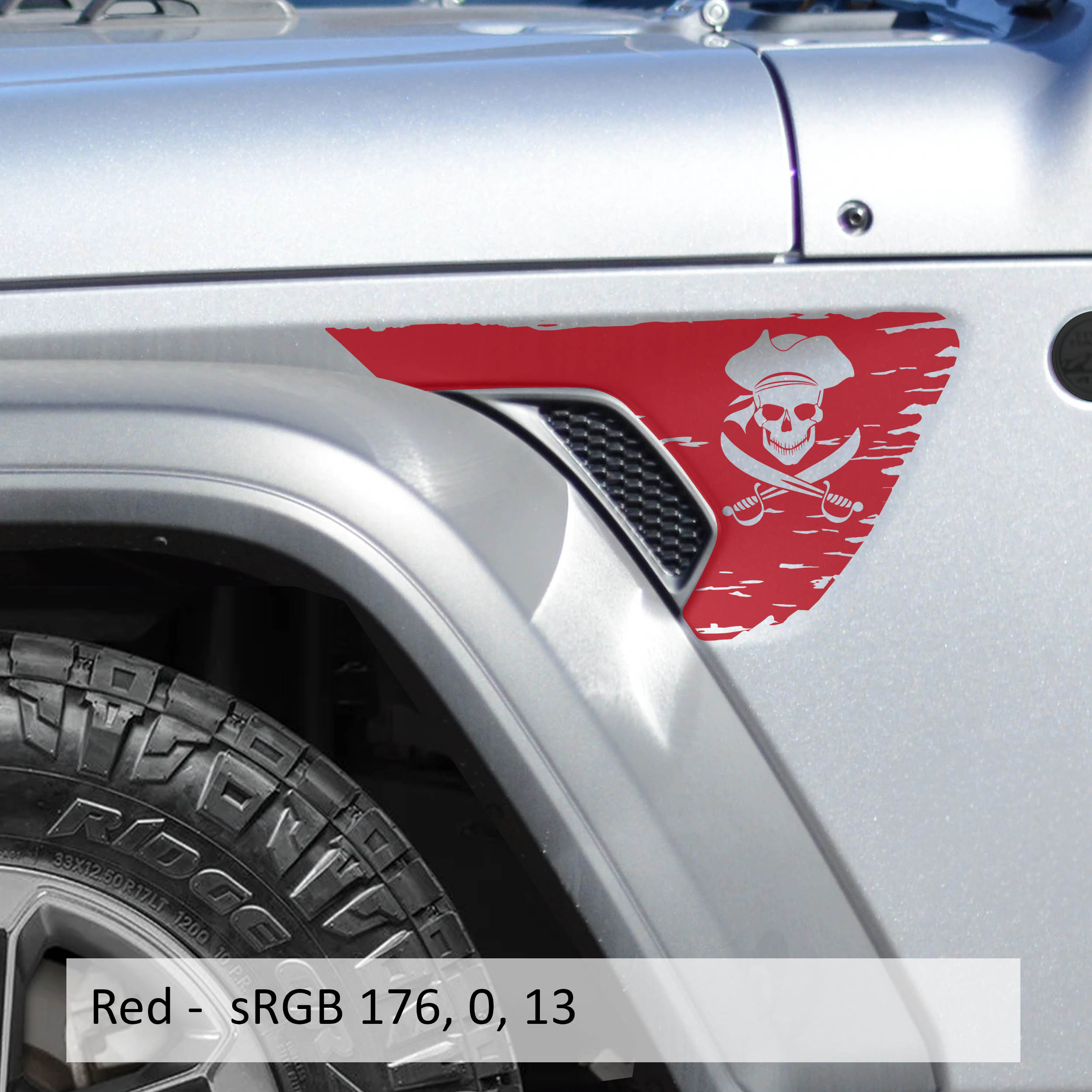 Jolly Roger Pirate Flag Fender Vent | JL/JT | JDS