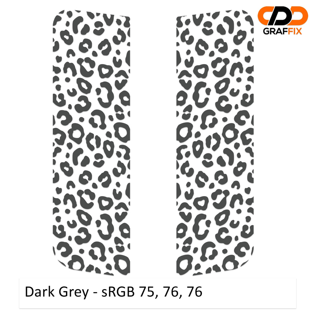 Dark gray leopard print side window decal set for Jeep Wrangler JKU 2007 to 2018 four-door
