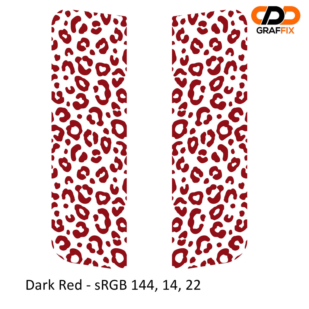 Dark red leopard print side window decal set for Jeep Wrangler JKU 2007 to 2018 four-door