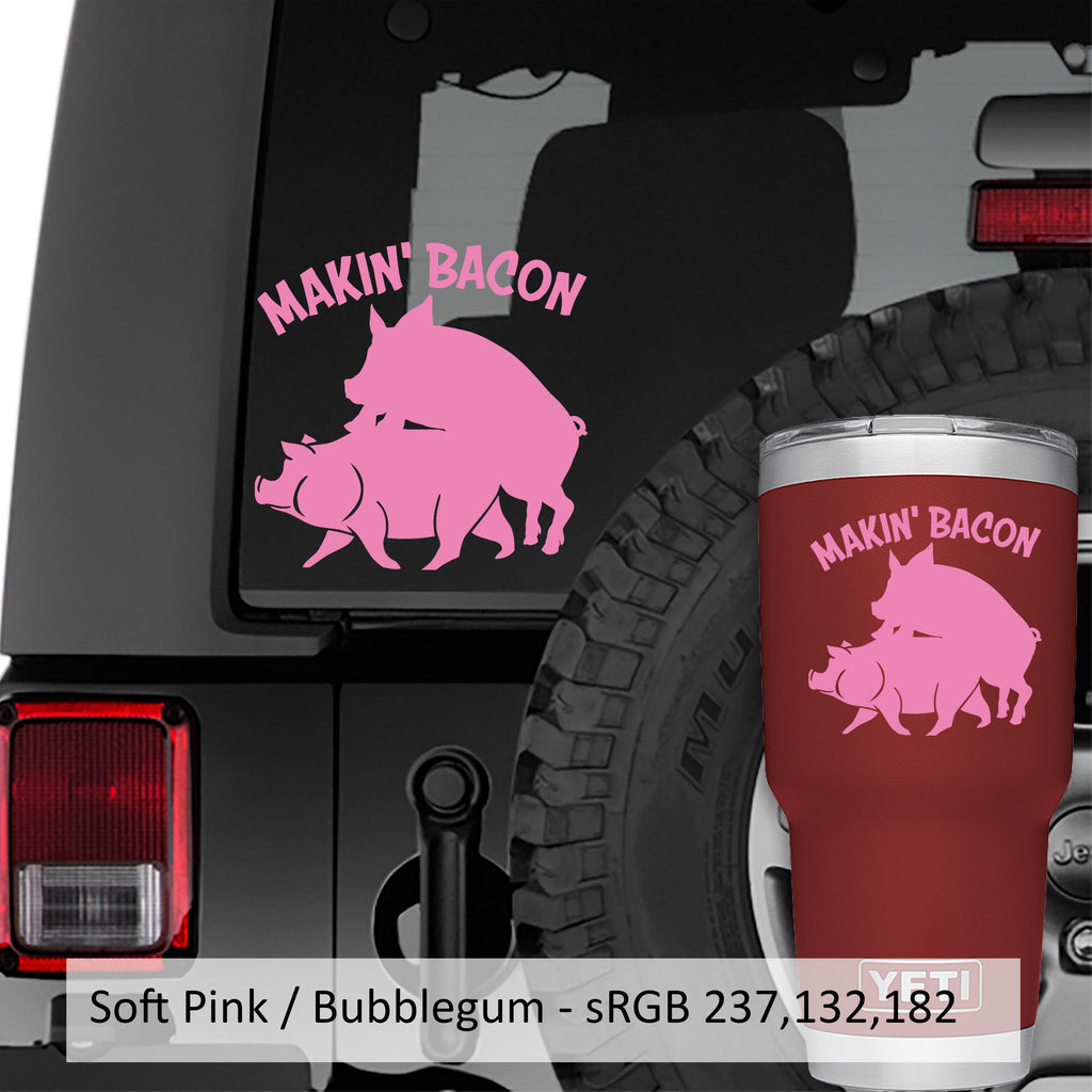 Funny Pigs Makin Bacon Vinyl Decal