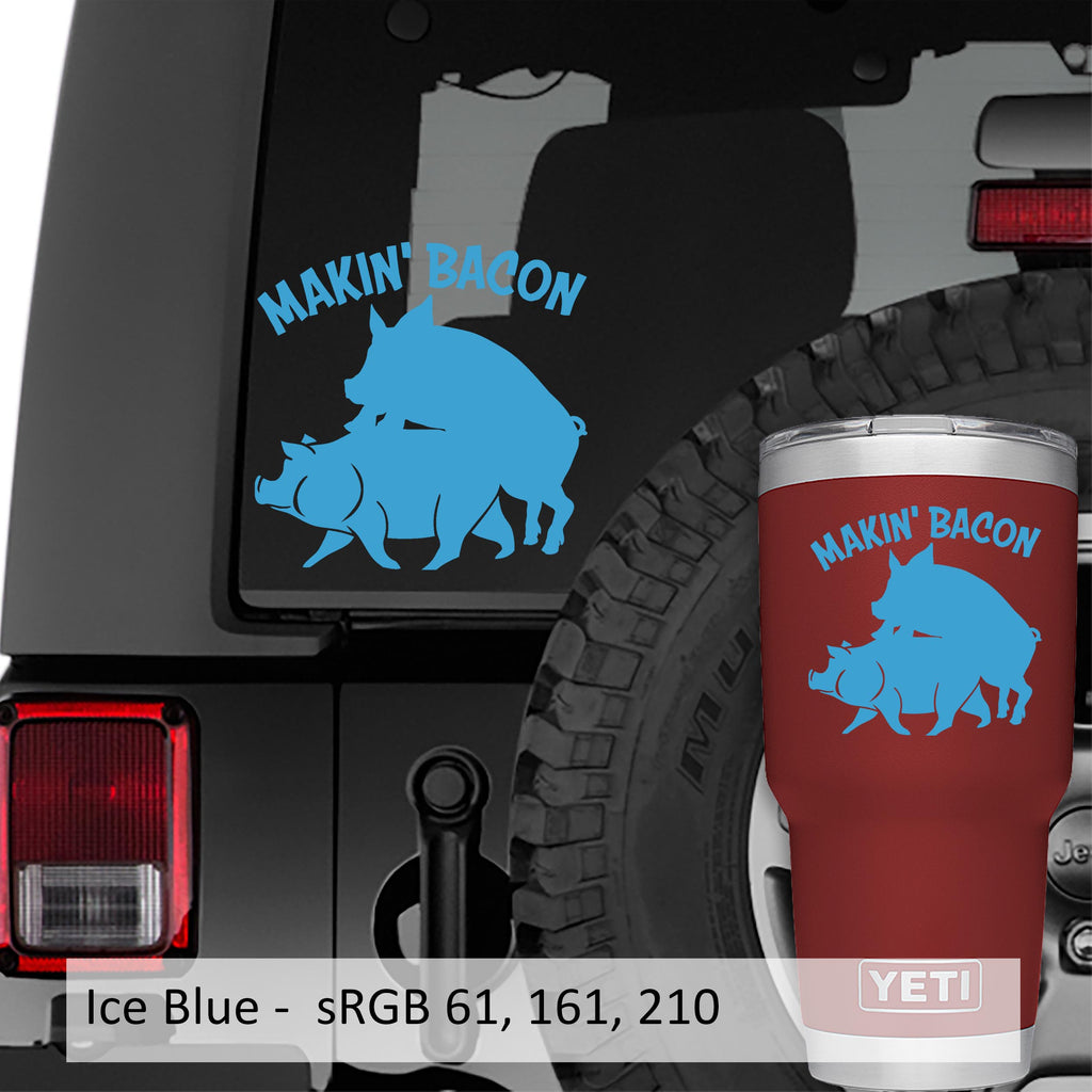 Funny Pigs Makin Bacon Vinyl Decal
