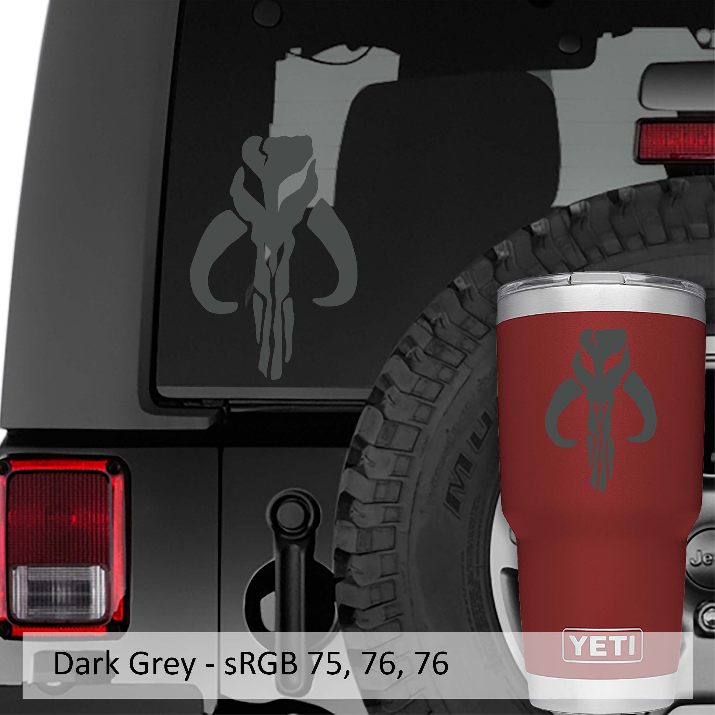 Mandalorian Bantha Skull Vinyl Decal