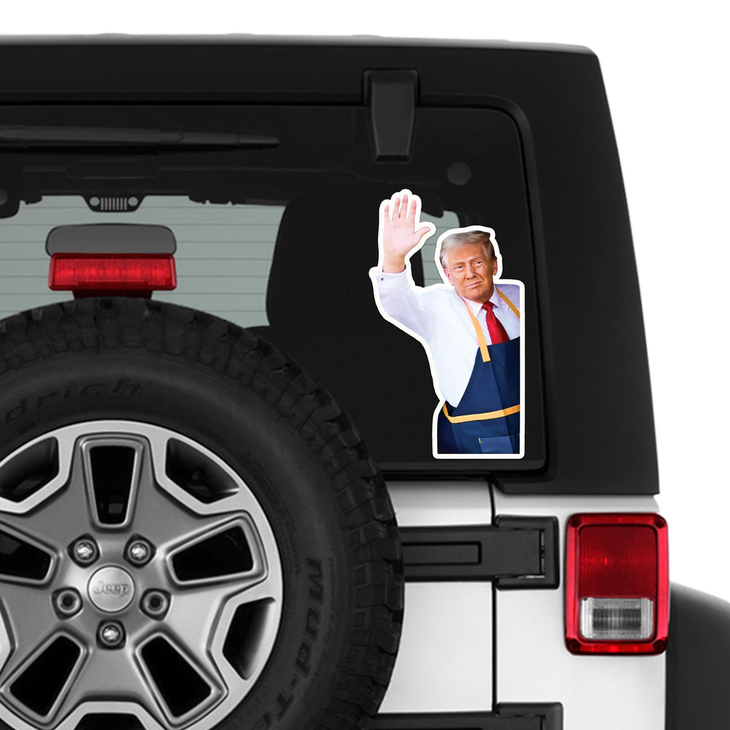 Funny Trump Fry Cook Vinyl Sticker