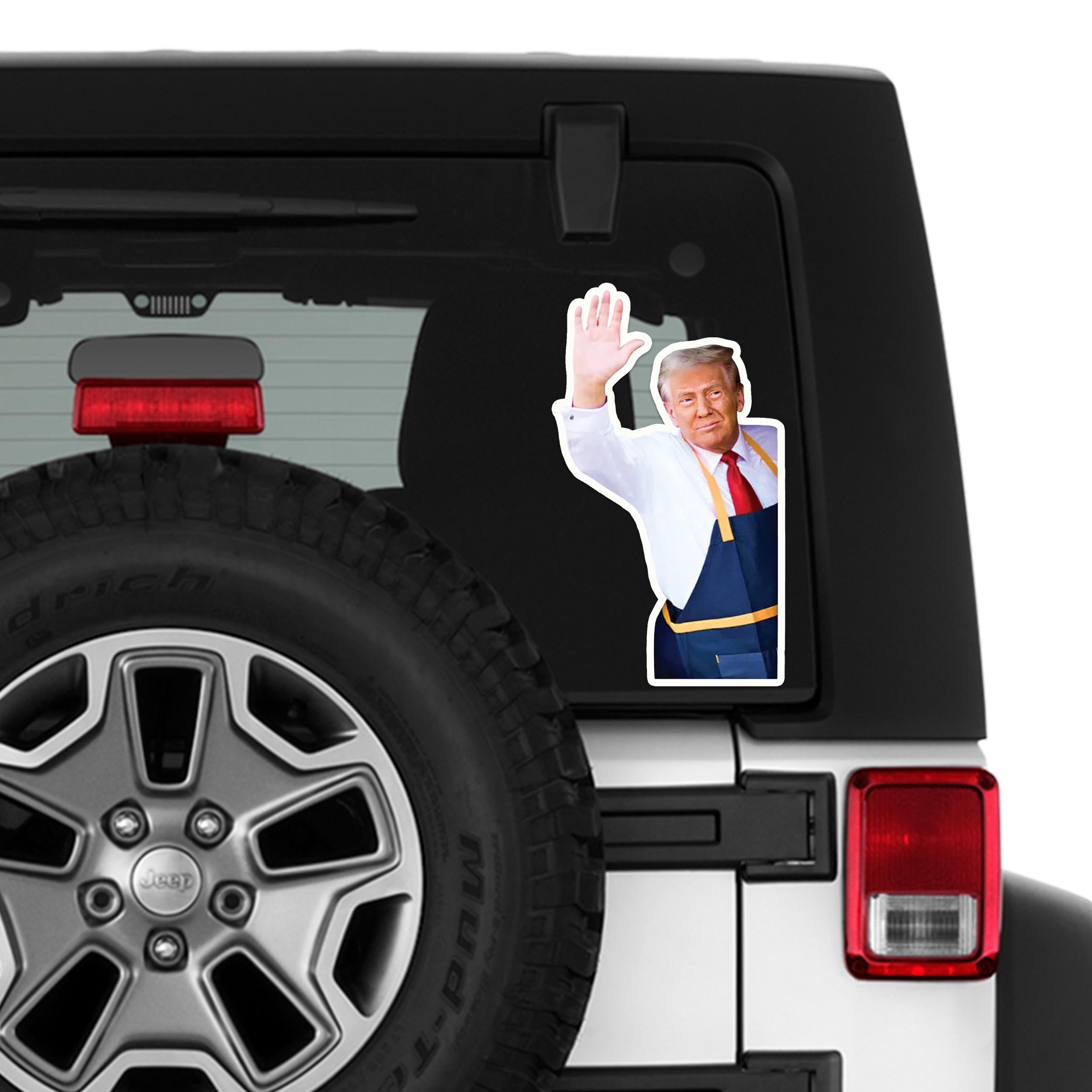 Funny Trump Fry Cook Vinyl Sticker
