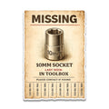 Missing 10mm Socket Vinyl Sticker