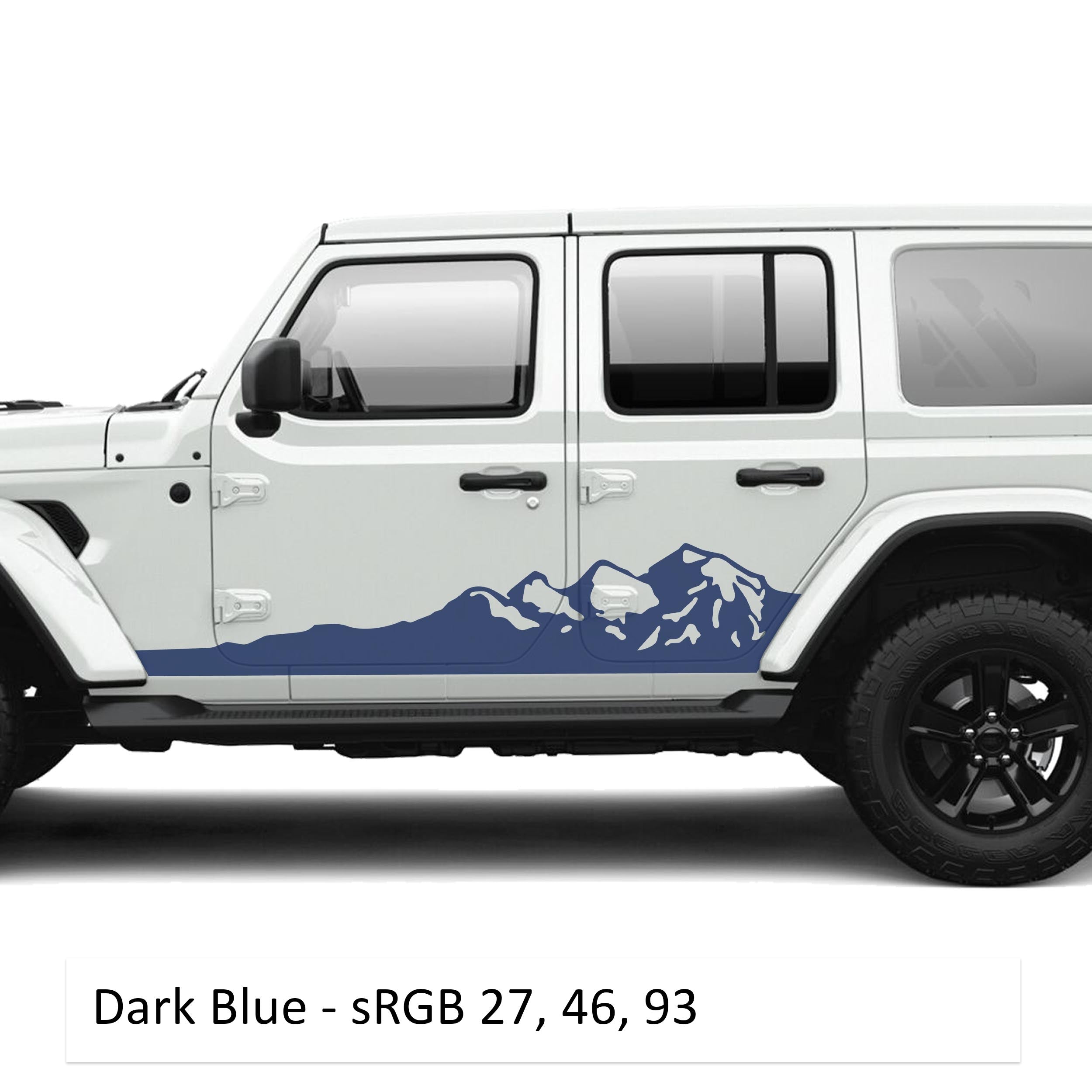 Mountain Rocker Panel Vinyl Graphic Kit - Fits Jeep Wrangler JLU 4 Door 2018+