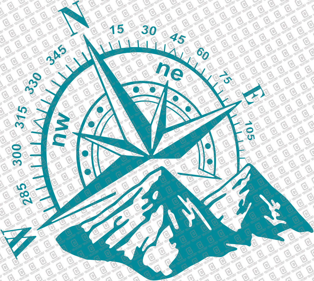 Granite Mountain Compass Die Cut Vinyl Decal