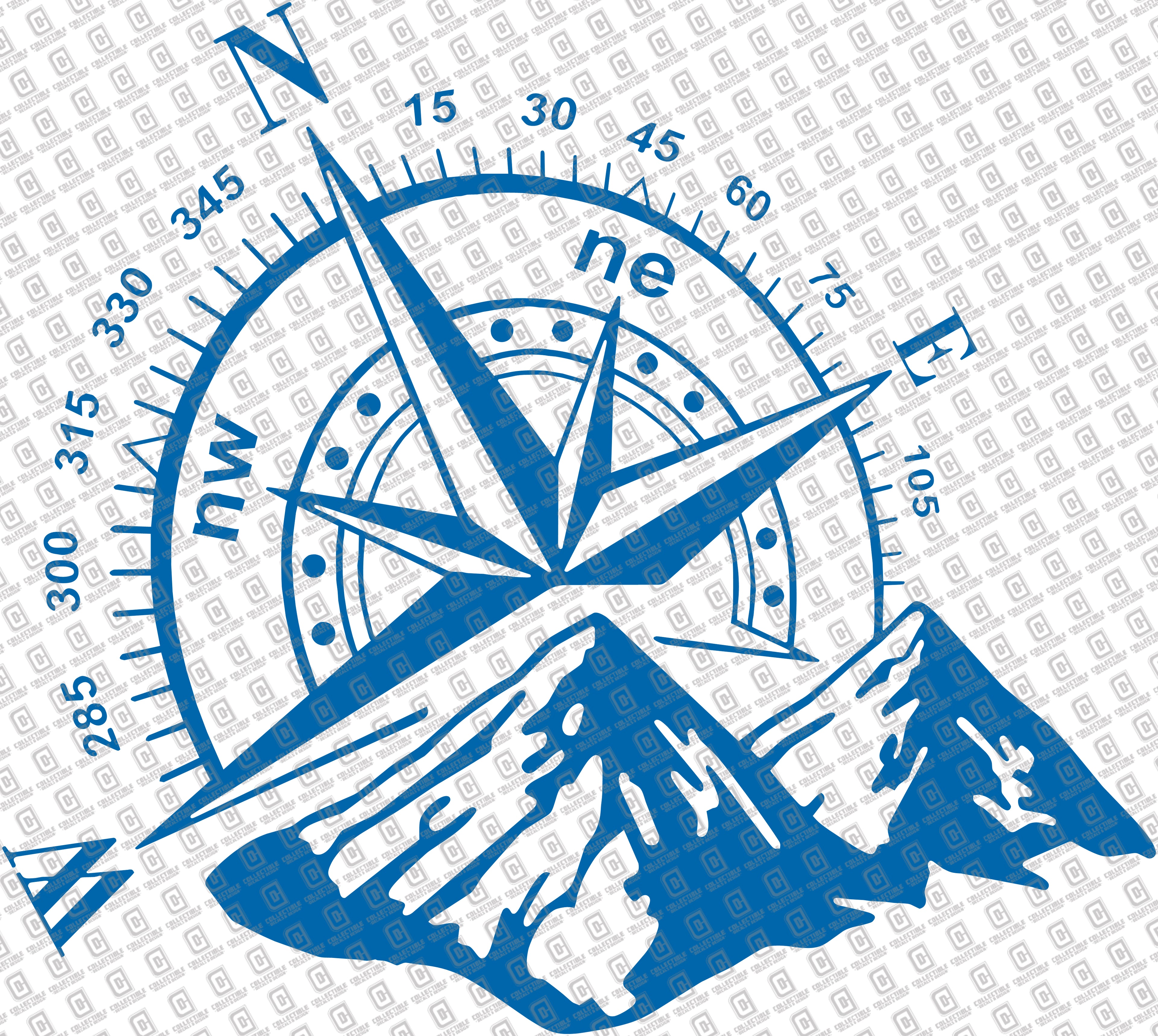 Granite Mountain Compass Die Cut Vinyl Decal