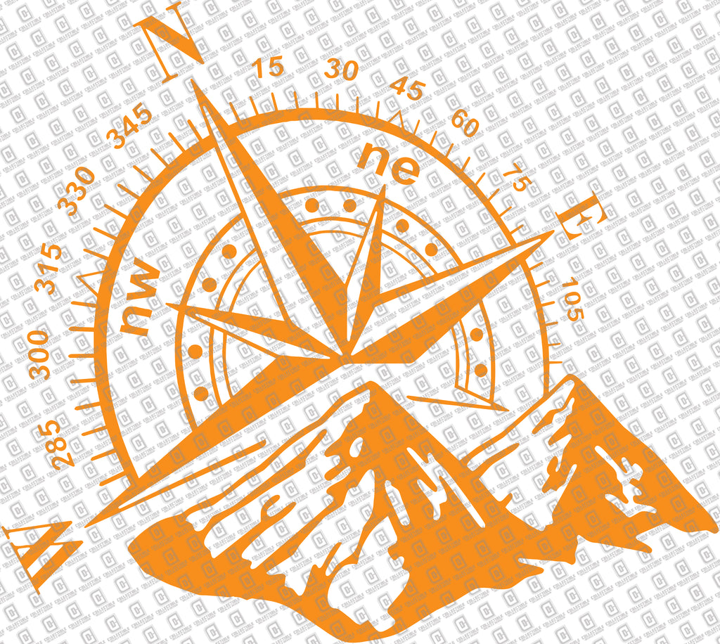 Granite Mountain Compass Die Cut Vinyl Decal