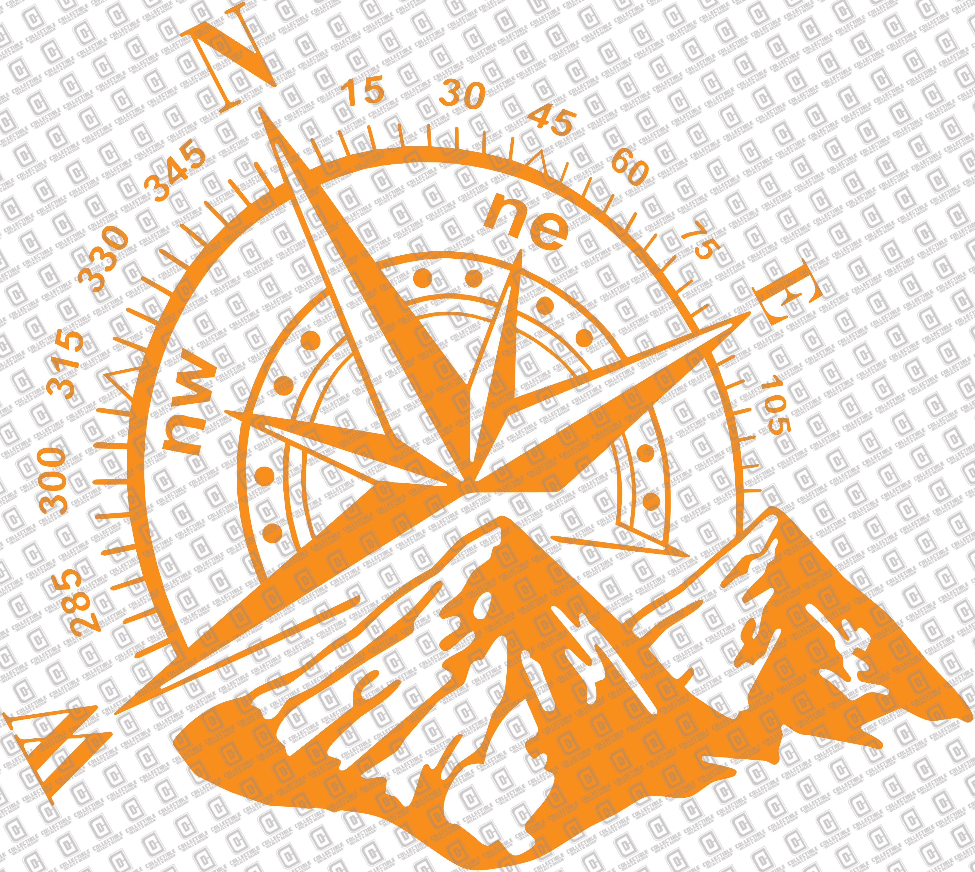 Granite Mountain Compass Die Cut Vinyl Decal