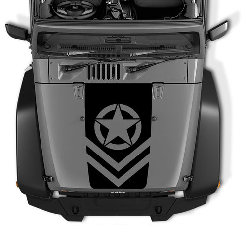 Chevron Alpha Romeo Army Star Black Out Hood Decal