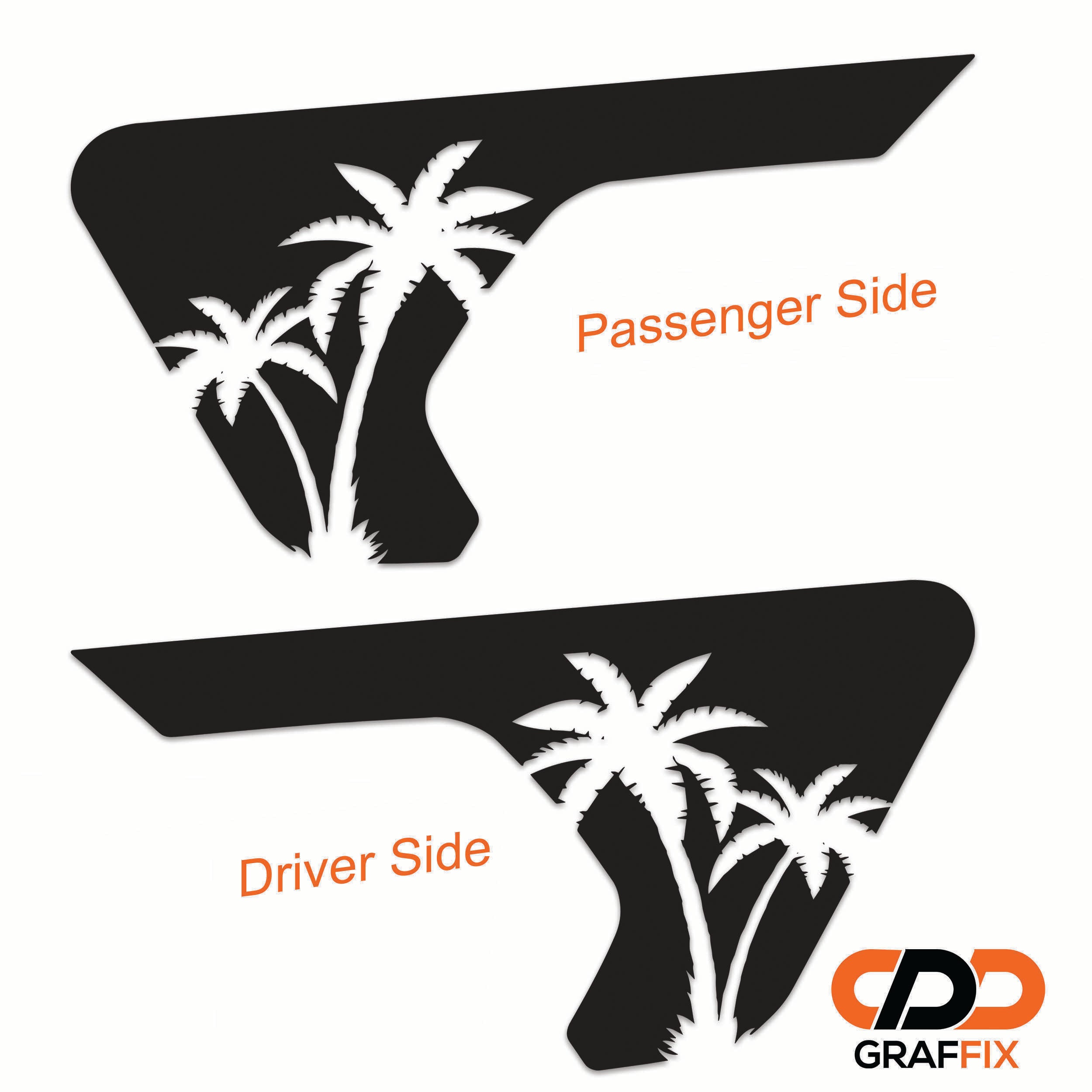 Palmetto palm tree decal shown installed on Jeep Wrangler JL factory billet style fender vent