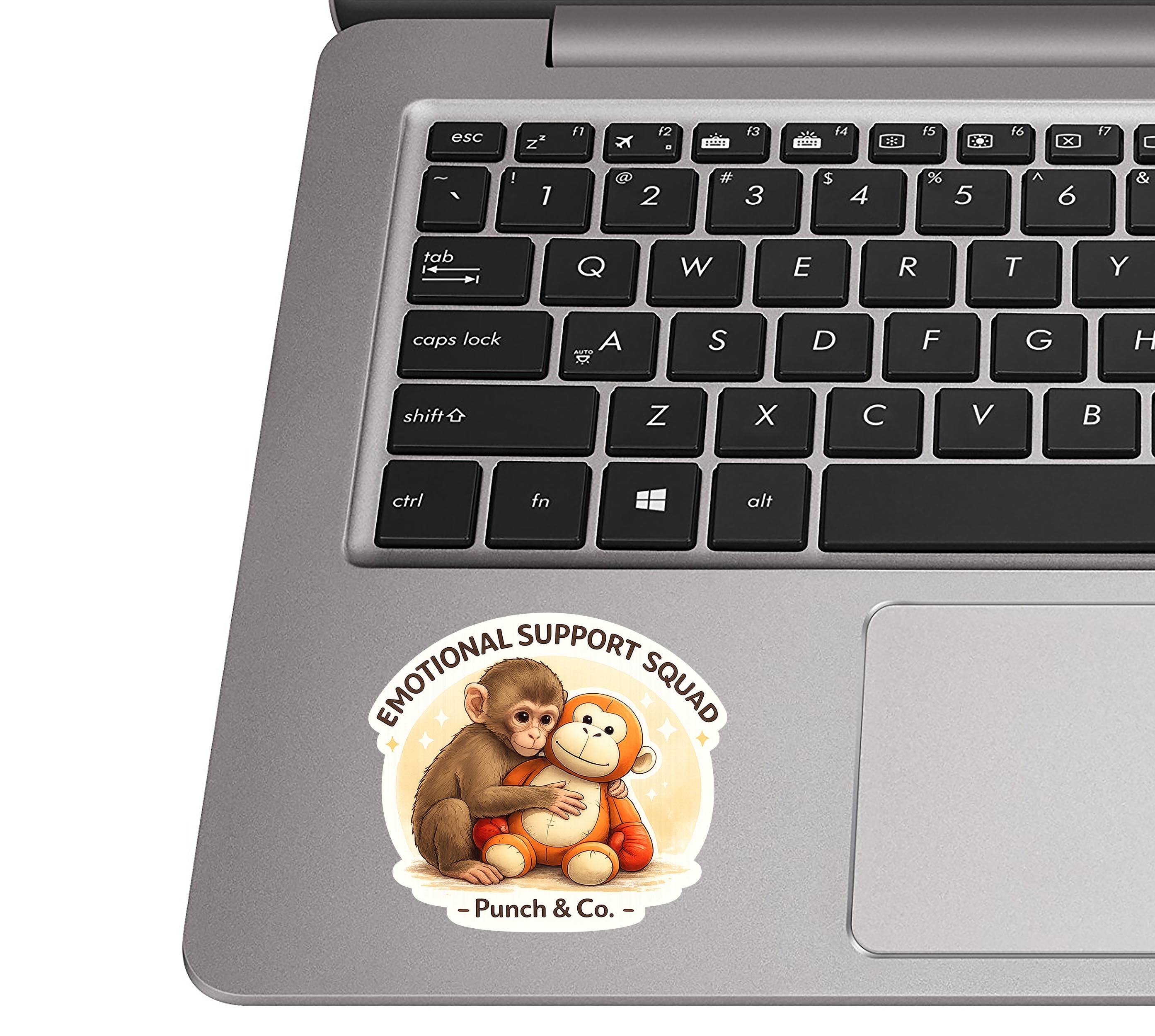 Baby Punch Monkey Emotional Support Squad Vinyl Sticker