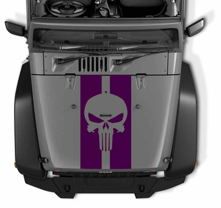 Skull Pin Stripe Blackout Hood Decal