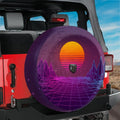 Neon Retrowave Outrun Sunset Spare Tire Cover