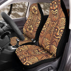 Polynesian Tiki Idol  Masks Pattern Front Car Seat Cover