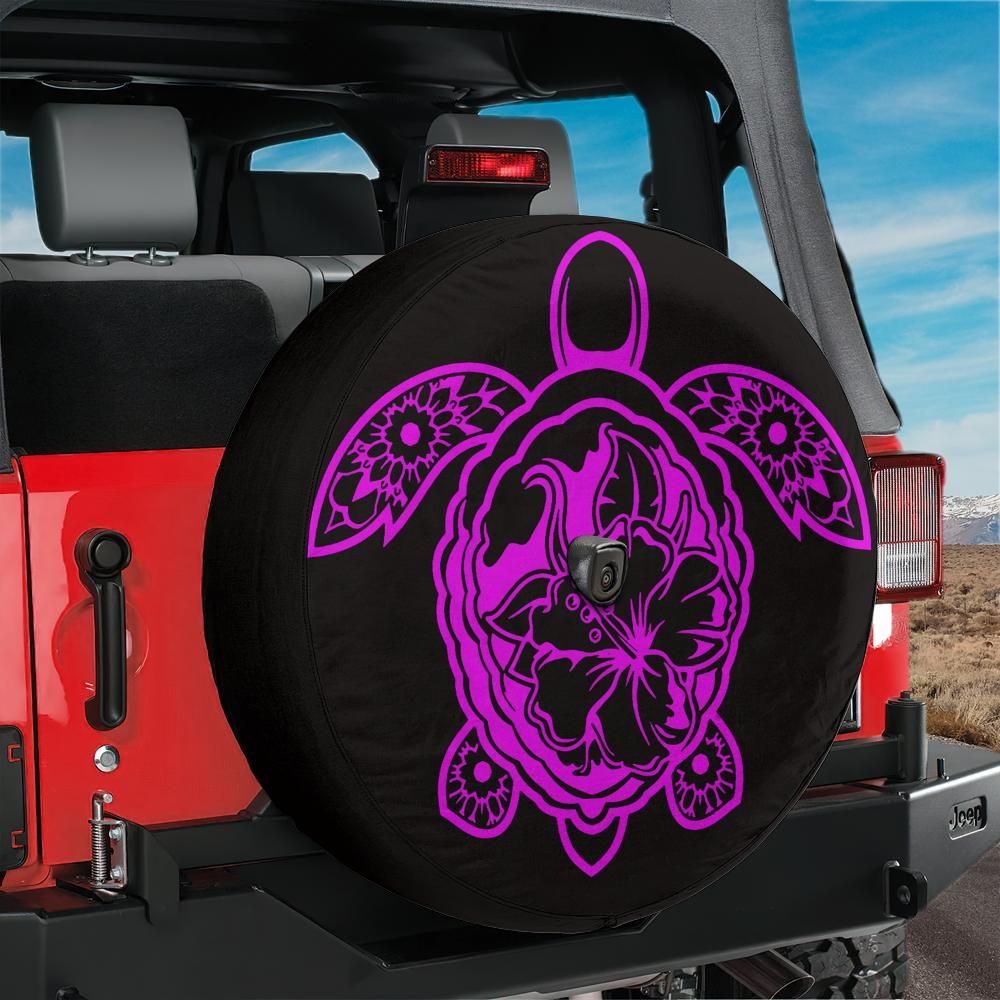 Hibiscus Sea Turtle Spare Tire Cover