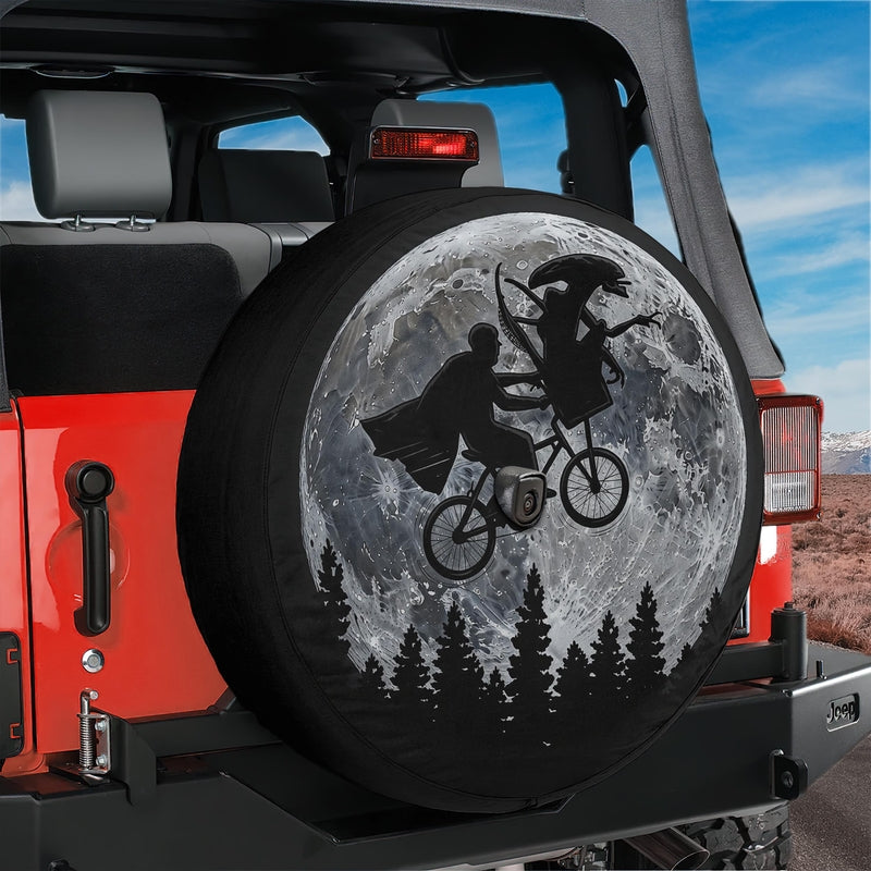 80s Sci-Fi Parody Mashup Moon Spare Tire Cover