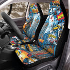 Comic Book Panel Car Seat Coves for Front Bucket Seats – Universal Fit