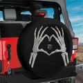 Skeleton Hands Forming Heart Spare Tire Cover