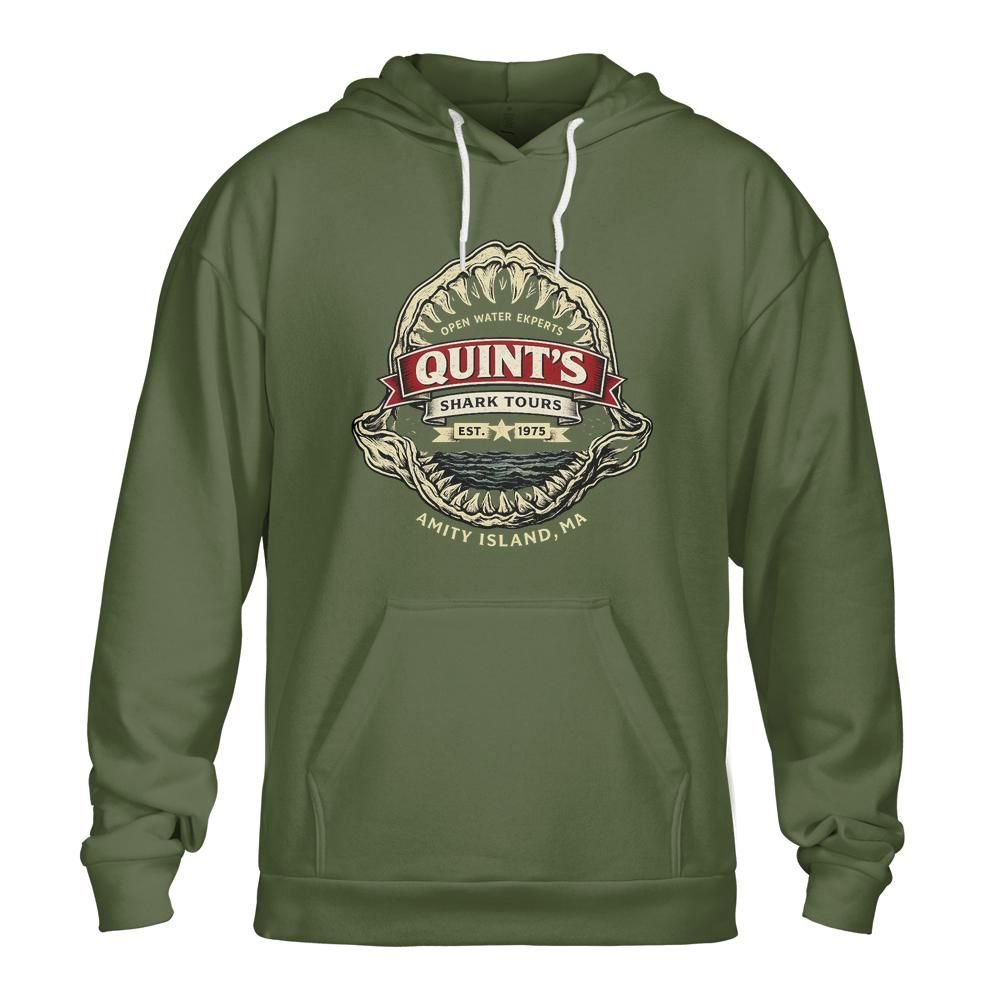 Quint's Shark Tours Vintage Hoodie - 80's Horror Movie Fan Apparel