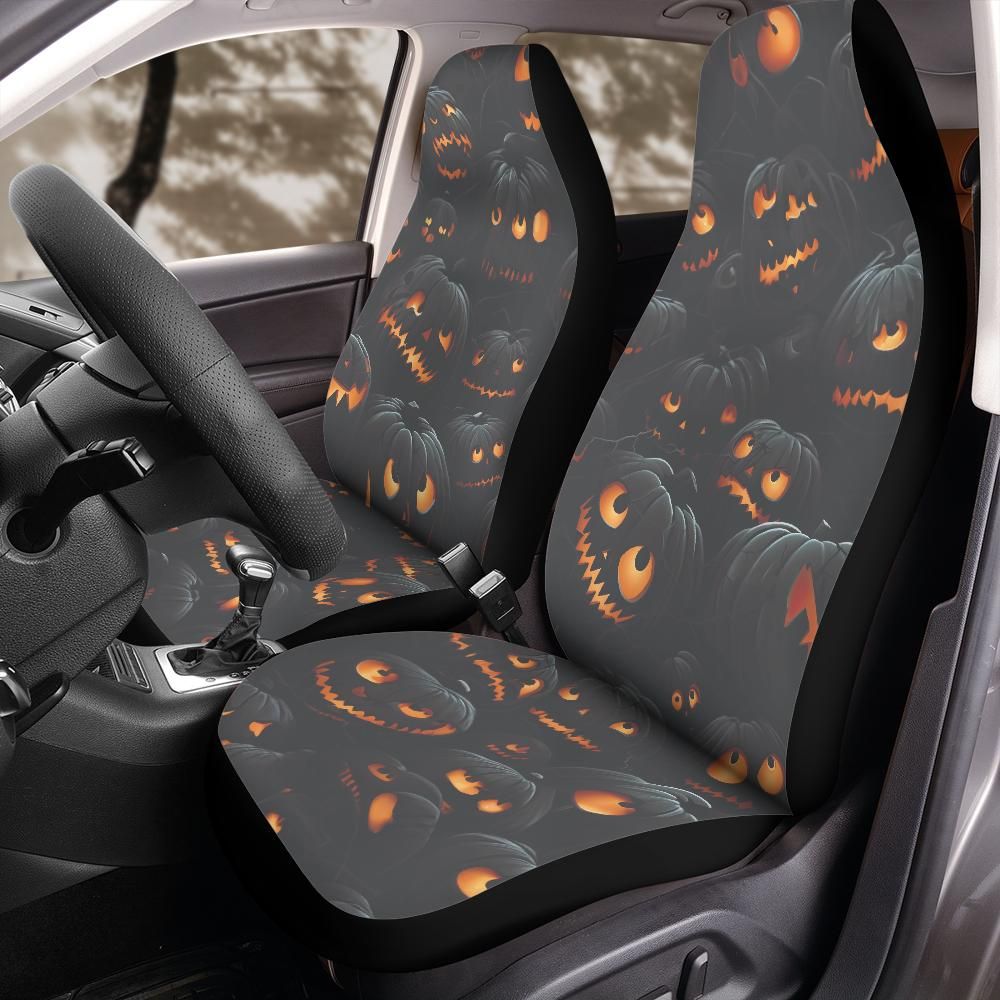 Halloween Pumpkin Patch Car Seat Covers for Front Bucket Seats – Universal Fit