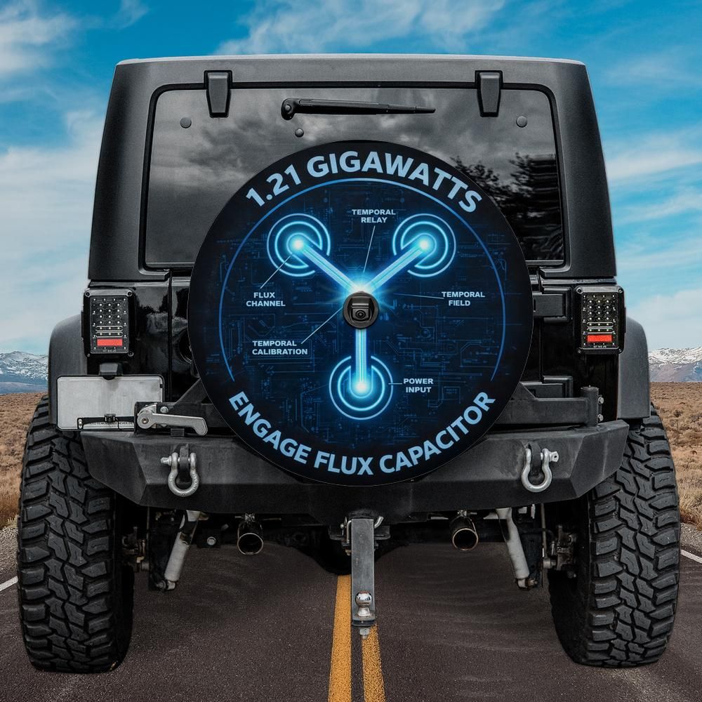 【キラーカバー ガレージ パンク LP】 King Usznewicz サーフ Flux Capacitor Spare Tire Cover | CDD Graffix | Jeep Decal Store