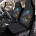 Norse Yggdrasil tree of life seat cover hero product shot on plain background, bucket seat fit