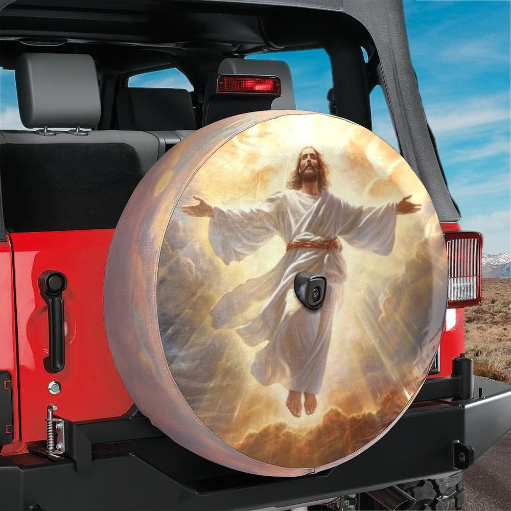 Heavenly Jesus Christ Spare Tire Cover