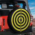 Magnetic Dart Board spare tire cover with bright primary color segments and center camera hole