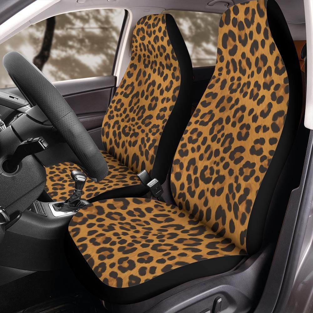 Leopard Print Car Seat Covers for Front Bucket Seats – Universal Fit