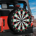 Classic Dartboard spare tire cover with numbered red green segments and backup camera hole