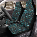 Golden Teal Wave Front Car Seat Covers for Front Bucket Seats – Universal Fit