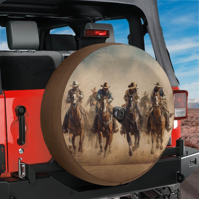 Old West Cowboy Riders Spare Tire Cover