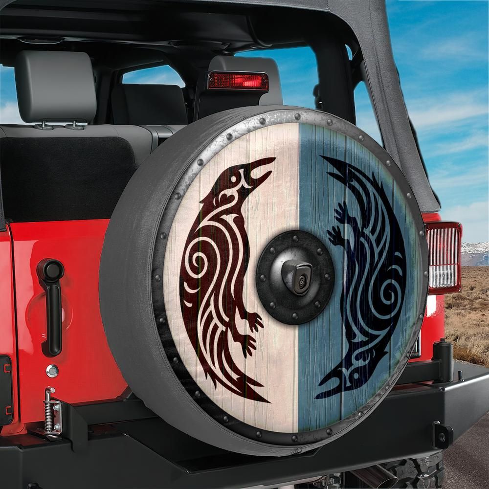 Eivor Valhalla Viking Raven Shield Tire Cover