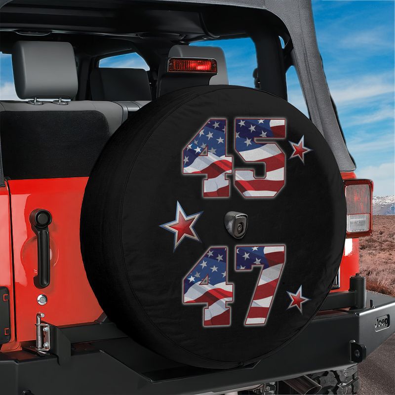 Trump 45 & 47 Supporter Spare Tire Cover